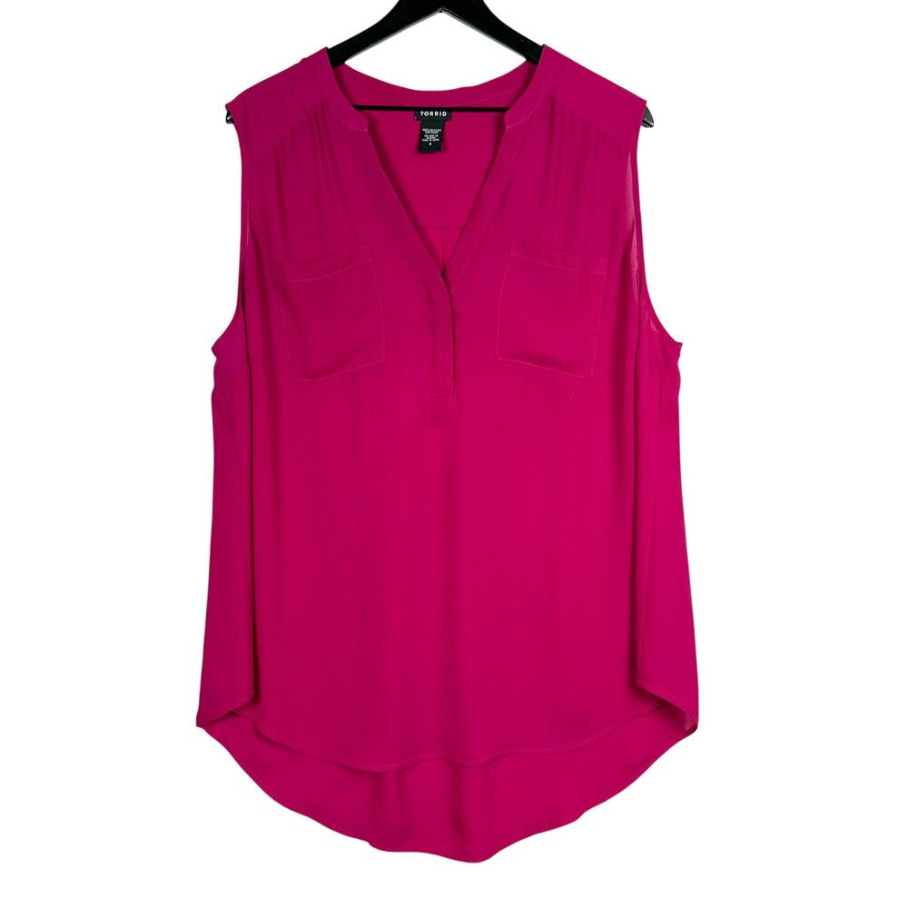 Torrid Sleeveless Vneck Pink Blouse - Plus Size 2 2X